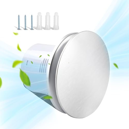 Yallmie Bathroom Fan Quiet 100 mm, Extractor Fan with Backflow Flap 95 M³/H 34 dB Bathroom Fan Filter Wall Fan Ventilation Wall Fan Exhaust Air for Bathroom, Toilet, Kitchen