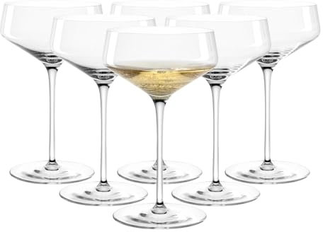 LEONARDO HOME PUCCINI Lot de 6 coupes à champagne • Verre à cocktail • Verre à champagne • Forme classique • Design élégant • Idéal pour l'apéritif et le dessert • Passe au lave-vaisselle • 350 ml