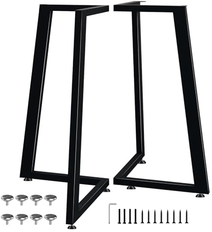 ADYLEGS Pieds de Table en métal Robuste (71 cm) - Lot de 2 Pieds en V Noir pour Table Basse, Banc ou Meuble DIY - Design Industriel Lourd