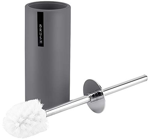 Haofy Escobilla de Baño, Cepillo Suave, Juego de Escobilla para Inodoro con Soporte para Limpieza Profunda, Material Resistente y Duradero, Diseño Moderno para el Hogar, Apartamento, RV (Grey)