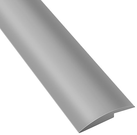 Samlonge Perfil de Transición para Suelo, Perfil de Transición Autoadhesivo PVC Perfil, Tira de Umbral de PVC de 2m, Tapajuntas Suelo Adhesivo de 5 mm para Umbrales de Puertas Alfombras (Gris)