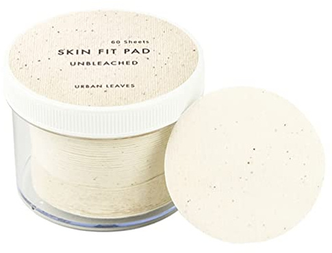 Urban Leaves 100% Pure Cotton Facial Pads – 65mm Diameter, Unbleached, Non-Fluorescent, Vegan Certified – with Tongs – Soft Toner Pads for Sensitive Skin, Cleansing & Makeup Removal – Made in Korea