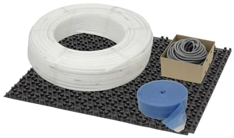 Fußbodenheizung Warmwasser Set 20m² Noppensystem 30 mm Dämmplatte PE-RT Rohr VA10 Zubehör