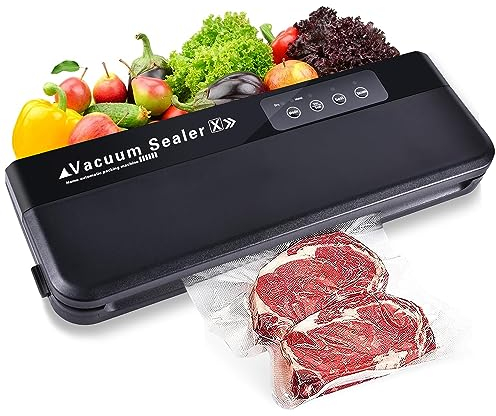 Vakuumiergerät 4 in 1 Vacuumiergeraet Folienschweißgerät Vakuumierer Vakumierergerät mit, Vakuum Sealer für Lebensmittel Sous Vide für trockene oder feuchte Lebensmittel und Sous Vide…