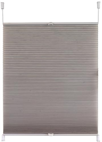 Deco4Me Wabenplissee ohne Bohren (55 x 140 cm, Hellgrau) - lichtdurchlässig & Blickdicht - Sichtschutz Rollo für Fenster innen - Plissee, Wabenfalte, Doppelplissee