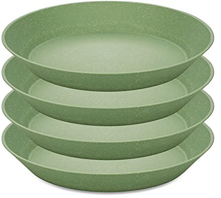 Koziol Tiefer Teller 24 cm 4er-Set CONNECT PLATE Suppenteller Kunststoff Grün