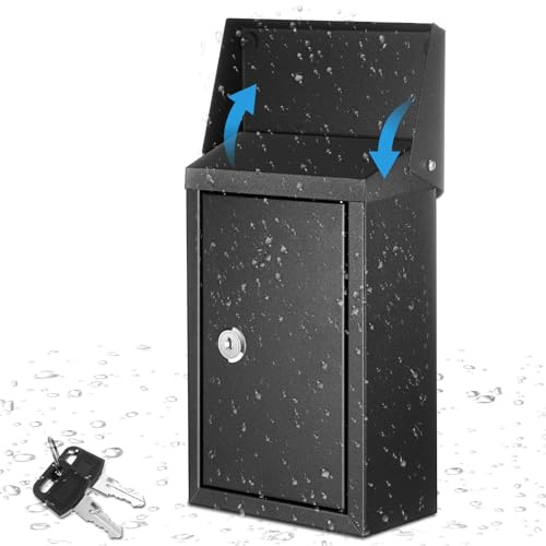 Yaocom Cash Box for Farm Stand with Lock and 2 Keys, Wall Mount
