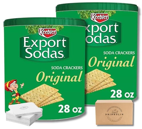 Sodas Original Crackers (28 oz Pack Of 2 - With napkins) - Contains no saturated fat and no cholesterol - By Drinkolin