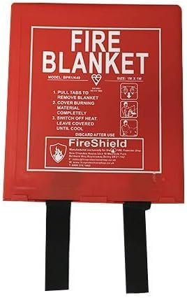Hard Case Fire Blanket - For Kitchens, Home, Cars, Vans & More - FireShield (1.0m x 1.0m Hard Case)
