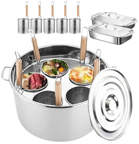 forplubossmmp Olla para Cocinar Pasta con 5 Orificios, Olla para Fideos, Olla para Espaguetis, Juego De Utensilios De Cocina Multifunción De Acero Inoxidable, Máquina Comercial Manual para Pasta