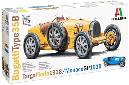 Italeri 4716 Bugatti Type 35B - Targa Florio '29 / Monaco GP '30, scala 1:12, Plastic Model Kit/Modello in plastica da montare