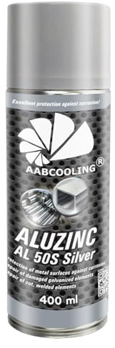 AABCOOLING Aluzinco AL 50S Argento 400ml Vernice Spray Zinco Alluminio per Ritocchi Auto, Protettivo Antiruggine Anticorrosione Carrozzeria, Fondo per Metalli, Rapida Essiccazione Sovraverniciabile K6