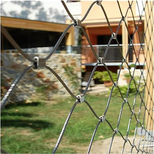 Red de cuerda de acero inoxidable 304 flexible para plantas trepadoras de 2 mm, malla de seguridad tejida para balcón y escalera, red de protección de 2,5 x 10 m