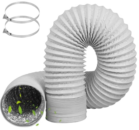 Avluftsslang 100 mm diameter längd 2 m, flexibelt frånluftsrör 100 mm/3,94