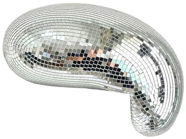Palla a specchio da discoteca 28 cm, riflettente for la casa, decorazione estetica fatta a mano, palla a fusa for tavolo e mensola(Silver)