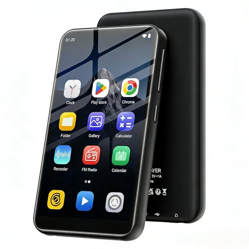 160 GB Reproductor MP3 con Spotify, Bluetooth y Wi‑Fi, MP3 Player Android 13, Reproductor MP4 Amazon Music, Reproductor MP3/MP4 para niños, Pantalla táctil HD de 4,02 Pulgadas, Audible, Play Store