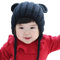Cheerlife Baby Mütze Bär Tiermütze Jungen Mädchen Wintermütze Winter Ohrenschutz Strickmütze (Schwarz)