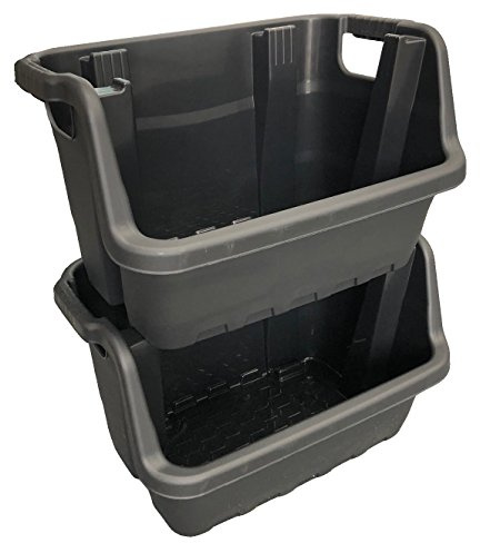 Solent Plastics 35 Litre Stacking Picking Plastic Open Fronted Recycling Plastic Storage Box Bins (2)