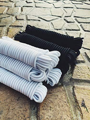 Machermann Gummischnur Gummikordel Spannseil Kordel Leine Expanderseil Gummiseil Gummileine Planenseil Spanner (Weiß, 4 mm)