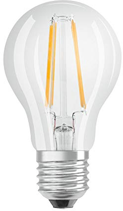OSRAM STAR+ Dimmbare Filament LED Lampe mit E27 Sockel, Warmweiss (2700K), 7W, 3-stufig dimmbar per Klick, klassische Birnenform, Ersatz für 60W-Glühbirne, klar, LED THREE STEP DIM CLASSIC A