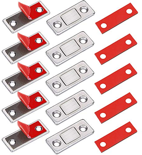 Iman Puerta Adhesivo Jiayi 5 Pcs Cierre Magnetico Para Puerta Ultra-fino Pestillo Puerta Corredera Iman Armario Magnético Pestillo de Cocina Mueble Cierre Cajones Alacena Clausura Cerradura Magnetica