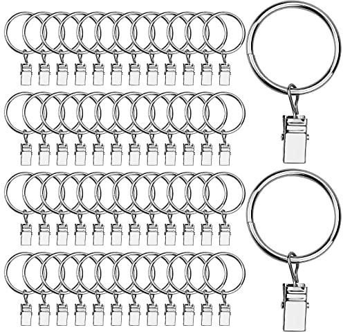 50 Stück Gardinenringe Vorhangringe Vorhang Clip Gardinenstange Fenstervorhang Hängering für Gardinenstangen Anschlüsselanhänger Fotos Wäscheleine Duschevorhang Kleidung