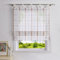 Heichkell Raffrollo Leinen-Optik Raffgardine mit Schlaufen Kariert Gardinen im Landhausstil Vorhang mit Karo-Design Rot BxH 80x140cm
