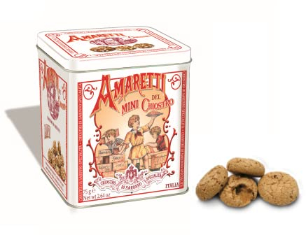 Chiostro di Saronno® | Amaretti del Chiostro® | Amarettini Croccanti Classici - 75 Gr | Scatole di Pasticceria | Confezione Amarettini Senza Glutine Lattina di Metallo