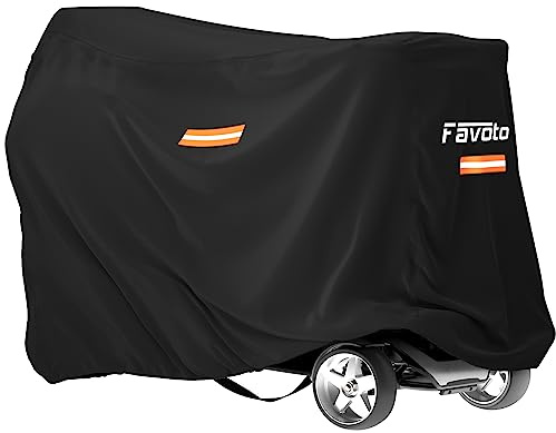 Favoto Waterproof Cover for Mobility Scooter,Heavy Duty 210D Oxford Fabric,Mobility Scooter Cover Waterproof Outdoor,UV Protection for Outside Storage,Windproof Buckle and Elastic Hem 55x26x36