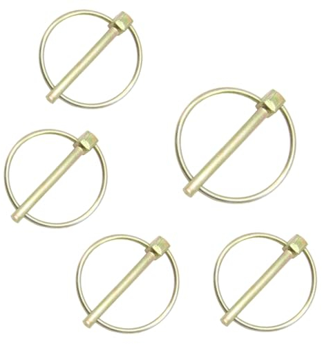 Hocansen 5 Stück Rund Klappsplinte 0.5x4.5cm Klappsplinte mit Ring Rohrklappsplinte Sortiment Bolzen für Rasen, Gartenarbeit, Landwirtschaft (5*45mm/OX)