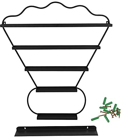 Portasmalto per Unghie, Supporto per Smalto per Unghie a Parete, Scaffale per Espositore a Forma di Badminton a 5 Strati, Scaffale per Smalto per Salone per Negozio di Saloni per Unghie Spa(Nero)