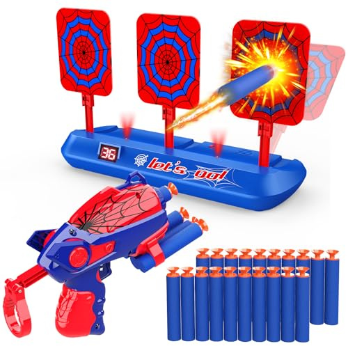 Dreamlandia Bersaglio Elettronico con Punteggio per Adatto a vari Giocattoli con Armi da Fuoco, Giocattolo per Bambini 3-10 Anni, 20 Proiettili, Regalo per Giochi Interni ed Esterni