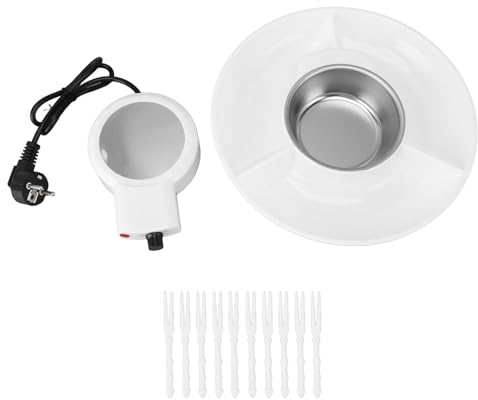Appareil à Fondue au Chocolat électrique 2 Vitesses, Base de Bol Détachable Plateau Amovible avec 10 Fourchettes pour les Fêtes (Prise UE 220V)