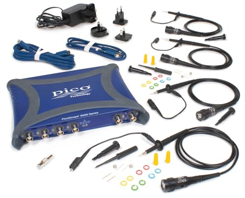 Pico Technology PicoScope 3000E Series Digital USB Oscilloscope 4 Channel 350 MHz or 500 MHz with 5 GS/s Portable Lab Kit with Probes & PS7 Software (PQ349)