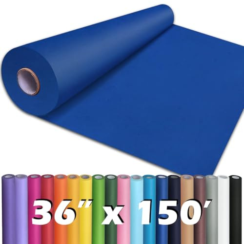 PerkHomy Blue Kraft Paper Roll 36 x 1,800 (150') for Gift Wrapping Bouquet Flower Art Painting Craft Writing Packaging Shipping 80GSM 55LB (Blue, 36 x 150')
