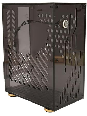 Mini ITX-datorfodral, 4,3 L Kapacitet, 360 Graders Luftflöde, Transparent Sidopanel, FLEX-strömförsörjningsstöd, 2,5-tums SSD-kompatibel, ITX-datorfodral, Mini ITX-fodral, Micro