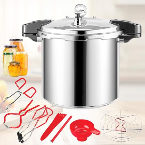 KILOGORGE 24 qt Pressure Canner with Gauge[14.5 PSI],with Canning Supplies 7 pc set,large pressure cooker for canning, its a great helper for both households and businesses used to make canned food
