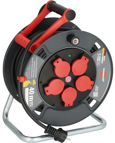 Brennenstuhl Professional Kabeltrommel 300 KU 4100 (40m Kabel in schwarz, aus Spezialkunststoff, Baustelleneinsatz und ständiger Einsatz im Außenbereich, Made in Germany)