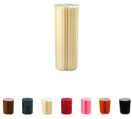 Faltbare Papiersäule - Dekosäule - Vielseitig Einsetzbar als Beistelltisch, Sockel oder Blumenhocker -Platzsparend & Leicht - Ideal für Wohnzimmer, Flur & Events (creme, Ø30 H 80 cm)