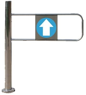 Puerta batiente automática, puerta de resorte de acero inoxidable para acceso peatonal, dispositivo de barrera de entrada y salida de una sola dirección, ideal para almacén y canal (0,5 x 1 m)