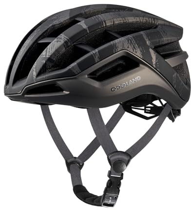 Odoland Casco da Bicicletta per Uomo e Donna, Casco da Bici da Strada per Adulti con Aistema di Ventilazione, Casco da Ciclismo Leggero e Taglia Regolabile, per Ciclismo Urbano, Nero Mimetico
