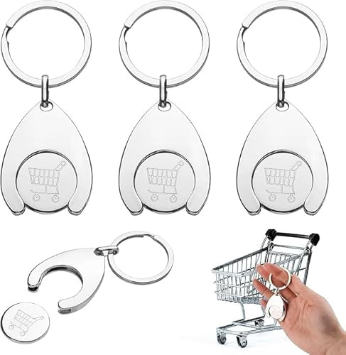 3Pcs Shopping Trolley Token,Detachable Trolley Coin, Metal Trolley Token UK