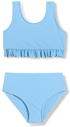 Arshiner Bikini para Niña Azul Traje de Baño Volantes Tankini Verano Moda Bustier Bikini Braguitas Conjuntos Traje Baño Niños Playa Surf 5-6 Años