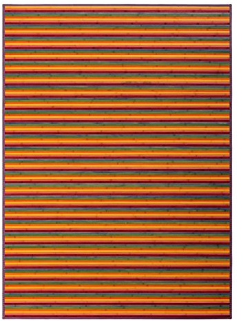 LOLAhome Iris - Alfombra De Salón De Bambú, Pop Naranja, 180 x 250 cm