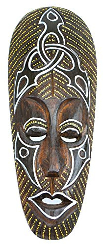 Máscara africano (madera, 30 cm), diseño tribal.