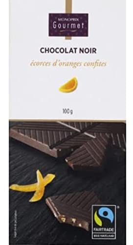 Monoprix Gourmet Chocolat noir écorces d'oranges confites - La tablette de 100 g