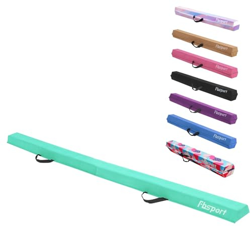 FBSPORT 8ft Balance Beam: Folding Floor Gymnastics Equipment for Kids Adults,Non Slip Rubber Base, Gymnastics Beam for Training, Practice, Physical Therapy and Professional Home Training