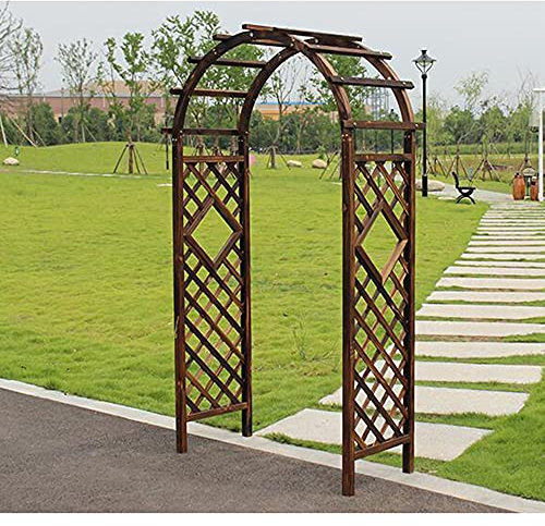 SSHHM Arch de Jardin Robuste en Bois Massif,Arceau à Rosiers pour Plantes Grimpantes,Pelouse, ArrièRe-Cour/Comme montré / W120×H210cm