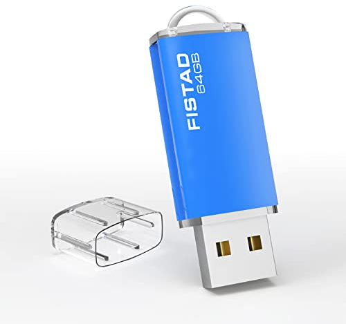 Chiavetta USB 2.0 64GB, Pen Drive Memoria Stick Flash Drive Thumb Drive per PC, Laptop, ecc (Blu)