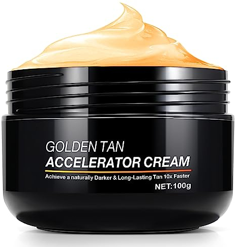 Bräunungsbeschleuniger Creme 100g, Premium Bräunungscreme für schnelle und intensive Bräune, Selbstbräuner für Gesicht und Körper, Natürliche Bräune, Langanhaltende, Schnelle Bräunung